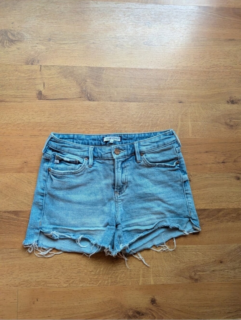 Dear John Light Blue Distressed Denim Jean Shorts
